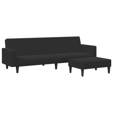 vidaXL Σετ Σαλονιού 2 τεμ. Μαύρο Βελούδινο 220x84,5x69cm  Διθέσιος
