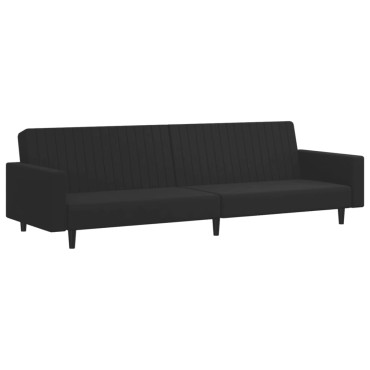 vidaXL Σετ Σαλονιού 2 τεμ. Μαύρο Βελούδινο 220x84,5x69cm  Διθέσιος