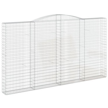 vidaXL Συρματοκιβώτια Τοξωτά 9 τεμ. 400x30x220/240 εκ. Γαλβαν. Ατσάλι