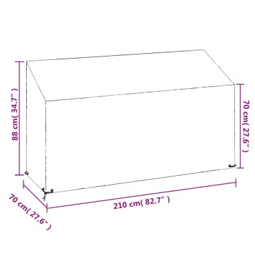 vidaXL Καλύμματα Πάγκου με 12 Κρίκους 2 τεμ. 210x70x70/88cm Πολυαιθ.
