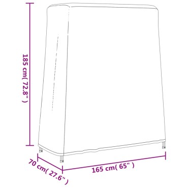 vidaXL Κάλυμμα Τραπεζιού Ping Pong Μαύρο 165x70x185cm 420D Ύφ. Oxford 1 τεμ.