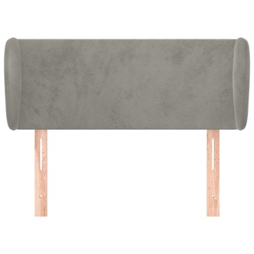 vidaXL Κεφαλάρι με Πτερύγια Ανοιχτό Γκρι 103x23x78/88cm Βελούδινο 1 τεμ.