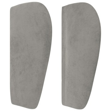 vidaXL Κεφαλάρι με Πτερύγια Ανοιχτό Γκρι 103x23x78/88cm Βελούδινο 1 τεμ.