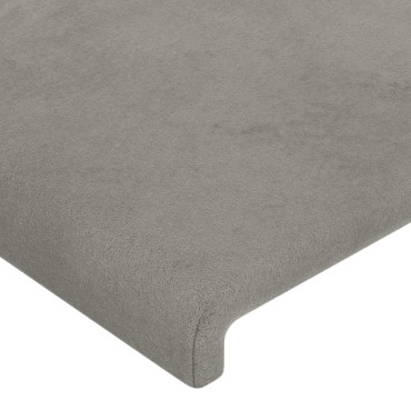 vidaXL Κεφαλάρι με Πτερύγια Ανοιχτό Γκρι 103x23x78/88cm Βελούδινο 1 τεμ.