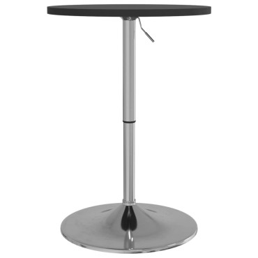 vidaXL Τραπέζι Μπαρ Μαύρο 50x50x90cm Επ. Ξύλο / Επιχρωμιωμένο Ατσάλι 1 τεμ.