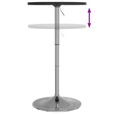 vidaXL Τραπέζι Μπαρ Μαύρο 50x50x90cm Επ. Ξύλο / Επιχρωμιωμένο Ατσάλι 1 τεμ.