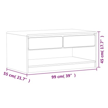 vidaXL Τραπέζι Σαλονιού SAUDA Χρ. Δρυός 99x55x45cm Μασίφ Ξύλο Πεύκου 1 τεμ.