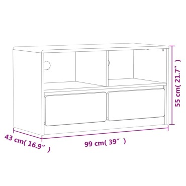 vidaXL Έπιπλο Τηλεόρασης SAUDA Χρώμα Δρυός 99x43x55cm Μασίφ Πεύκο