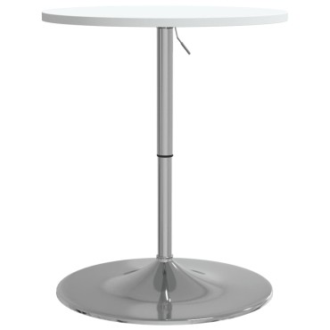 vidaXL Τραπέζι Μπαρ Λευκό 60x60x90cm Επ. Ξύλο / Επιχρωμιωμένο Ατσάλι 1 τεμ.