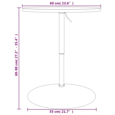 vidaXL Τραπέζι Μπαρ Λευκό 60x60x90cm Επ. Ξύλο / Επιχρωμιωμένο Ατσάλι 1 τεμ.