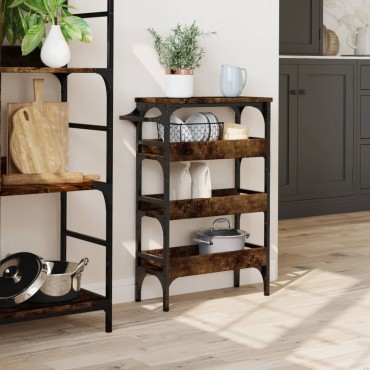 vidaXL Τρόλεϊ Κουζίνας Καπνιστή Δρυς 53x20x76cm Επεξεργασμένο Ξύλο 1 τεμ.