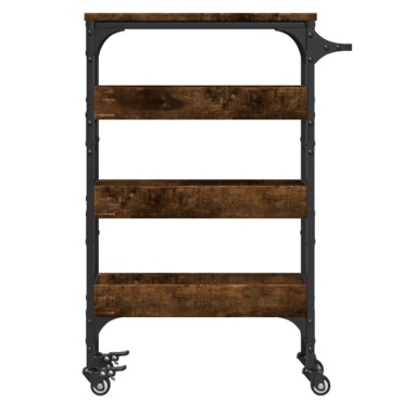 vidaXL Τρόλεϊ Κουζίνας Καπνιστή Δρυς 53x20x76cm Επεξεργασμένο Ξύλο 1 τεμ.