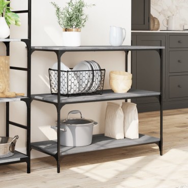 vidaXL Τρόλεϊ Κουζίνας Sonoma Γκρι 102x50x95cm Επεξεργασμένο Ξύλο 1 τεμ.