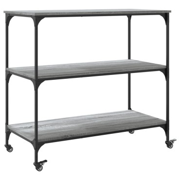 vidaXL Τρόλεϊ Κουζίνας Sonoma Γκρι 102x50x95cm Επεξεργασμένο Ξύλο 1 τεμ.