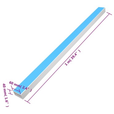 vidaXL Κανάλι Καλωδίων Αυτοκόλλητο 60 x 40 χιλ. 10 μ. από PVC