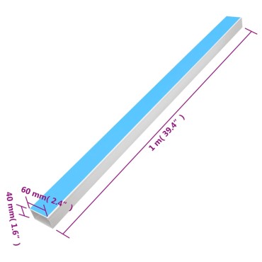 vidaXL Κανάλι Καλωδίων Αυτοκόλλητο 60 x 40 χιλ. 10 μ. από PVC