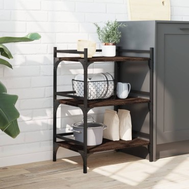 vidaXL Τρόλεϊ Κουζίνας Καφέ Δρυς 50x35x75,5cm από Επεξεργασμένο Ξύλο 1 τεμ.