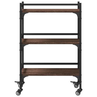 vidaXL Τρόλεϊ Κουζίνας Καφέ Δρυς 50x35x75,5cm από Επεξεργασμένο Ξύλο 1 τεμ.