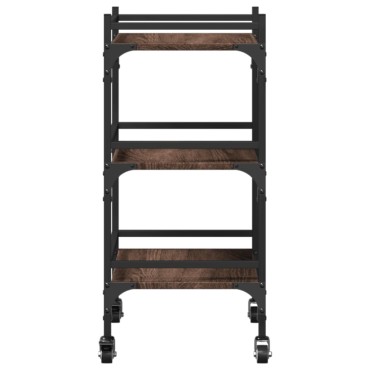 vidaXL Τρόλεϊ Κουζίνας Καφέ Δρυς 50x35x75,5cm από Επεξεργασμένο Ξύλο 1 τεμ.