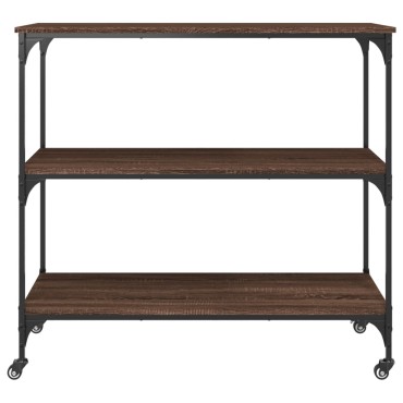 vidaXL Τρόλεϊ Κουζίνας Καφέ Δρυς 102x50x95cm Επεξεργασμένο Ξύλο 1 τεμ.