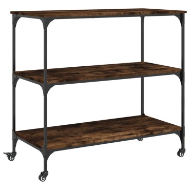 vidaXL Τρόλεϊ Κουζίνας Καπνιστή Δρυς 102x50x95cm Επεξ. Ξύλο 1 τεμ.