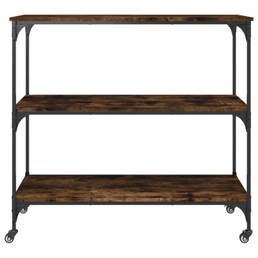 vidaXL Τρόλεϊ Κουζίνας Καπνιστή Δρυς 102x50x95cm Επεξ. Ξύλο 1 τεμ.