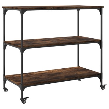 vidaXL Τρόλεϊ Κουζίνας Καπνιστή Δρυς 102x50x95cm Επεξ. Ξύλο 1 τεμ.