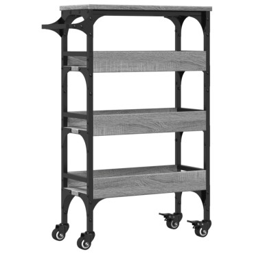 vidaXL Τρόλεϊ Κουζίνας Sonoma Γκρι 53x20x76cm από Επεξεργασμένο Ξύλο 1 τεμ.