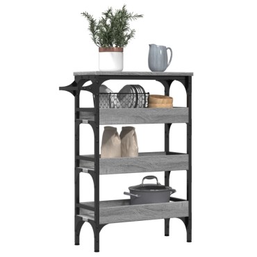 vidaXL Τρόλεϊ Κουζίνας Sonoma Γκρι 53x20x76cm από Επεξεργασμένο Ξύλο 1 τεμ.