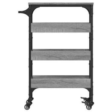 vidaXL Τρόλεϊ Κουζίνας Sonoma Γκρι 53x20x76cm από Επεξεργασμένο Ξύλο 1 τεμ.