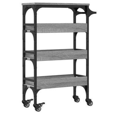 vidaXL Τρόλεϊ Κουζίνας Sonoma Γκρι 53x20x76cm από Επεξεργασμένο Ξύλο 1 τεμ.