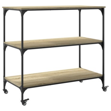 vidaXL Τρόλεϊ Κουζίνας Sonoma Δρυς 102x50x95cm Επεξεργασμένο Ξύλο 1 τεμ.