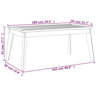vidaXL Τραπεζαρία Κήπου 100x55x45cm Μασίφ Ξύλο Ακακίας