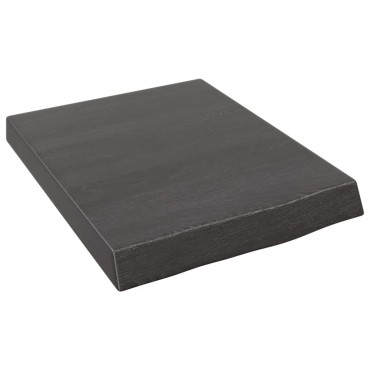 vidaXL Ράφι Τοίχου Σκούρο Καφέ 40x50x(2-6)cm Επεξ. Μασίφ Ξύλο Δρυός 1 τεμ.