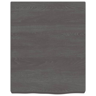 vidaXL Ράφι Τοίχου Σκούρο Καφέ 40x50x(2-6)cm Επεξ. Μασίφ Ξύλο Δρυός 1 τεμ.