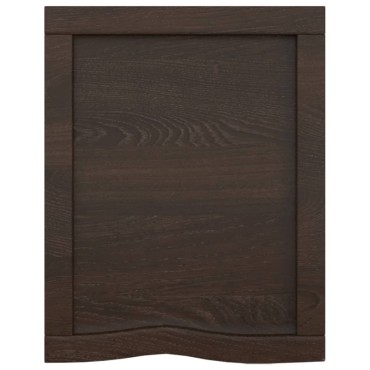 vidaXL Ράφι Τοίχου Σκούρο Καφέ 40x50x(2-6)cm Επεξ. Μασίφ Ξύλο Δρυός 1 τεμ.