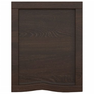 vidaXL Ράφι Τοίχου Σκούρο Καφέ 40x50x(2-6)cm Επεξ. Μασίφ Ξύλο Δρυός 1 τεμ.