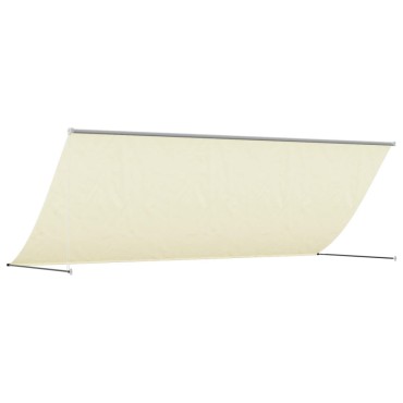 vidaXL Τέντα Συρόμενη Κρεμ 400 x 150 εκ. από Ύφασμα και Ατσάλι