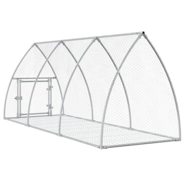 vidaXL Κλουβί Κουνελιών Ασημί 300x105x120 εκ. από Γαλβανισμένο Χάλυβα