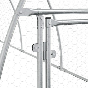 vidaXL Κλουβί Κουνελιών Ασημί 300x105x120 εκ. από Γαλβανισμένο Χάλυβα