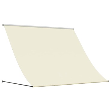vidaXL Τέντα Συρόμενη Κρεμ 250 x 150 εκ. από Ύφασμα και Ατσάλι