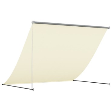 vidaXL Τέντα Συρόμενη Κρεμ 250 x 150 εκ. από Ύφασμα και Ατσάλι