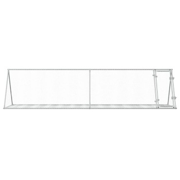 vidaXL Κλουβί Κουνελιών Ασημί 400x105x91 εκ. από Γαλβανισμένο Χάλυβα