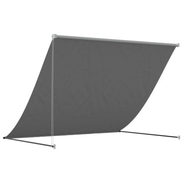 vidaXL Τέντα Συρόμενη Ανθρακί 250 x 150 εκ. από Ύφασμα και Ατσάλι