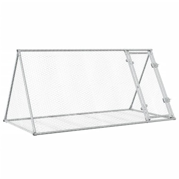 vidaXL Κλουβί Κουνελιών Ασημί 200x105x91 εκ. από Γαλβανισμένο Χάλυβα