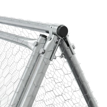 vidaXL Κλουβί Κουνελιών Ασημί 200x105x91 εκ. από Γαλβανισμένο Χάλυβα