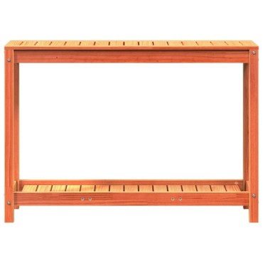vidaXL Τραπέζι Κηπουρικής με Ράφι Καφέ 108x35x75εκ. Μασίφ Ξύλο Πεύκου
