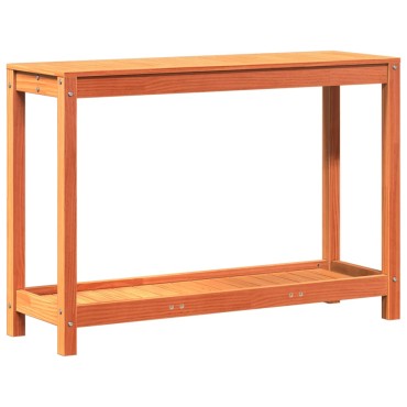 vidaXL Τραπέζι Κηπουρικής με Ράφι Καφέ 108x35x75εκ. Μασίφ Ξύλο Πεύκου