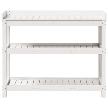 vidaXL Τραπέζι Κηπουρικής με Ράφια 108x45x86,5 εκ. Μασίφ Ξύλο Πεύκου