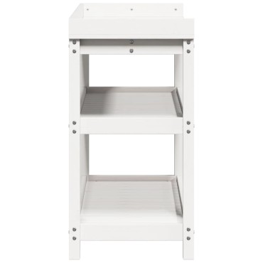 vidaXL Τραπέζι Κηπουρικής με Ράφια 108x45x86,5 εκ. Μασίφ Ξύλο Πεύκου
